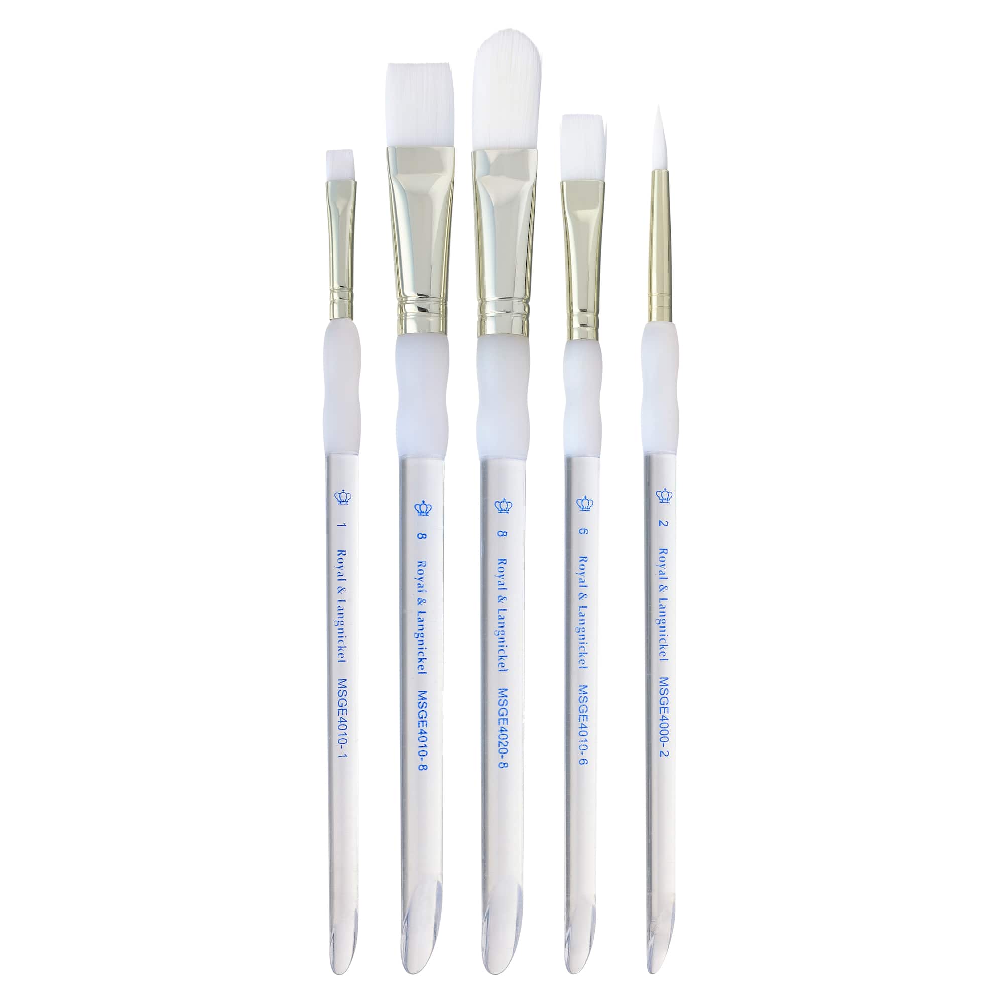 Soft-Grip™ White Taklon Brush Set